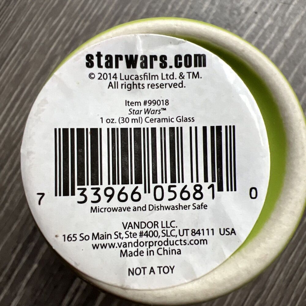 Star Wars YODA 2014 May The Force Be With You Green Porcelain Shot Glass - Picture 3 of 5